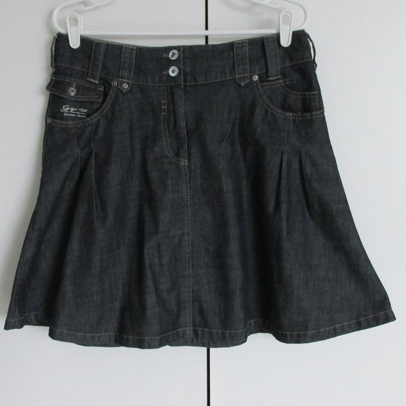 G.I.G.A. DX by Killtec Germany Black Jean Mini Skirt Kilt-Look Size 40/10 - Picture 1 of 12